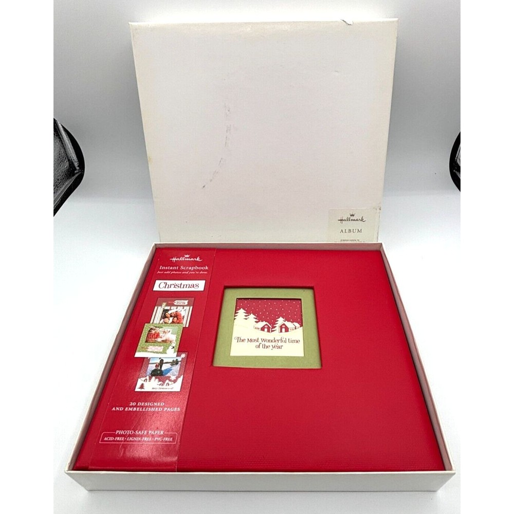 Hallmark Instant Scrapbook Christmas 20 Designed Embellished Pages‎ Album New